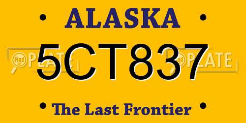 5CT837 Alaska License Plate
