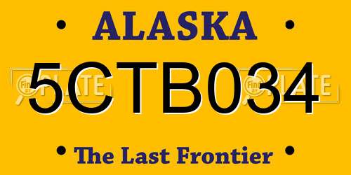 5CTB034 Alaska License Plate