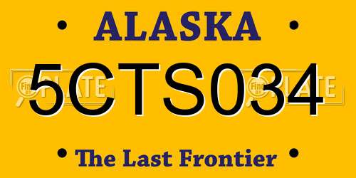5CTS034 Alaska License Plate
