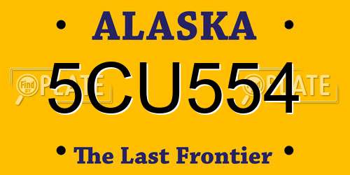 5CU554 Alaska License Plate