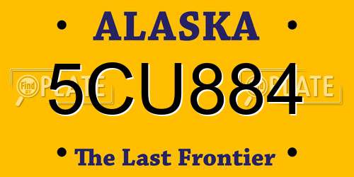5CU884 Alaska License Plate