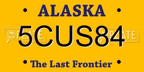 5CUS84 Alaska License Plate