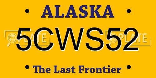 5CWS52 Alaska License Plate