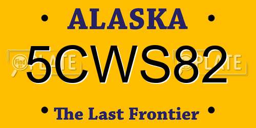 5CWS82 Alaska License Plate