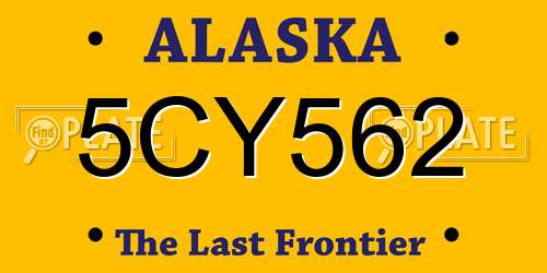 5CY562 Alaska License Plate