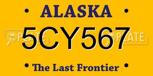 5CY567 Alaska License Plate