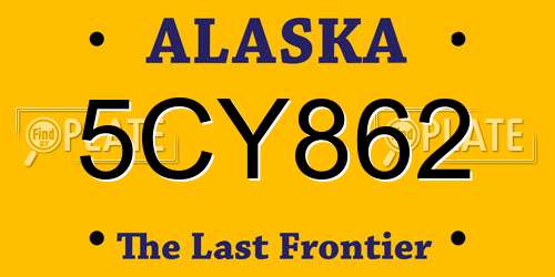 5CY862 Alaska License Plate