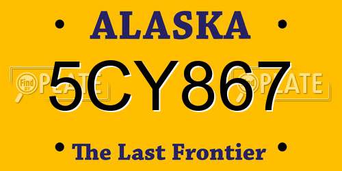 5CY867 Alaska License Plate