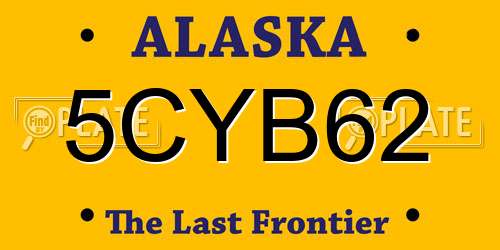 5CYB62 Alaska License Plate