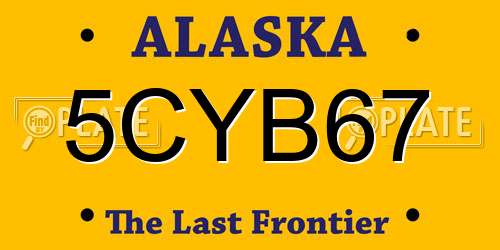 5CYB67 Alaska License Plate