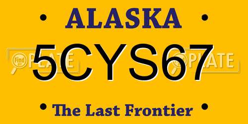 5CYS67 Alaska License Plate