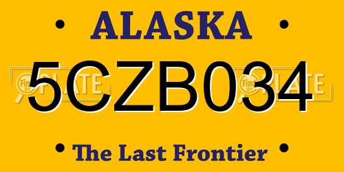5CZB034 Alaska License Plate