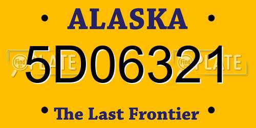 5D06321 Alaska License Plate
