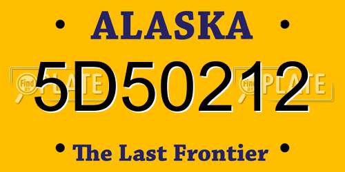 5D50212 Alaska License Plate