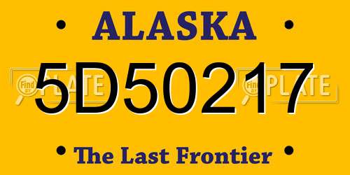 5D50217 Alaska License Plate