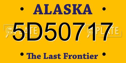 5D50717 Alaska License Plate