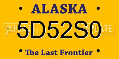 5D52S0 Alaska License Plate