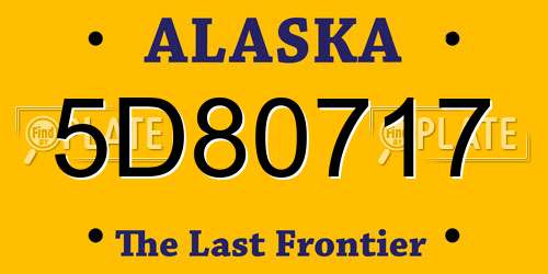 5D80717 Alaska License Plate