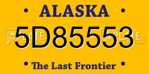 5D85553 Alaska License Plate
