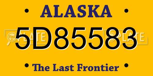 5D85583 Alaska License Plate