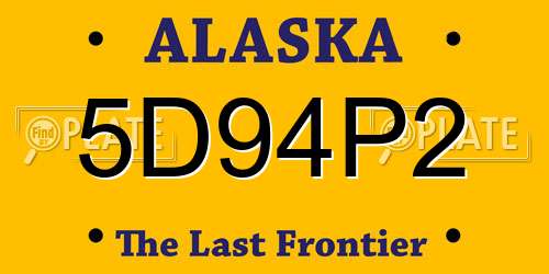 5D94P2 Alaska License Plate