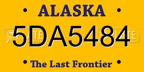 5DA5484 Alaska License Plate