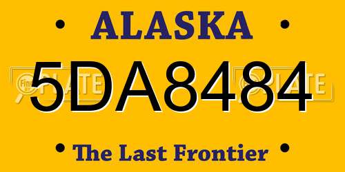 5DA8484 Alaska License Plate