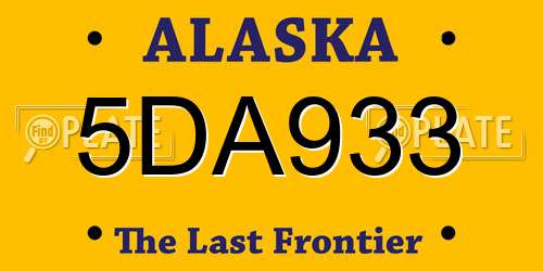 5DA933 Alaska License Plate