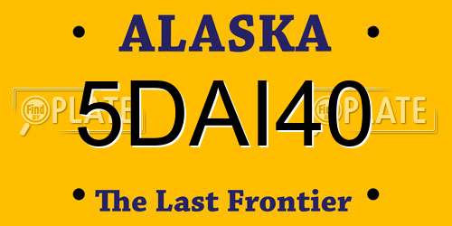 5DAI40 Alaska License Plate