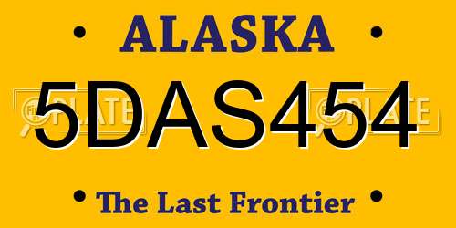 5DAS454 Alaska License Plate