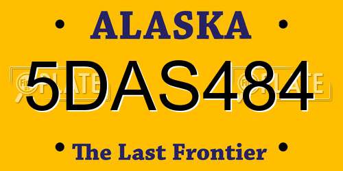 5DAS484 Alaska License Plate