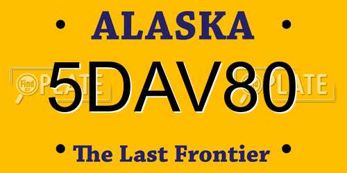 5DAV80 Alaska License Plate
