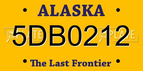 5DB0212 Alaska License Plate