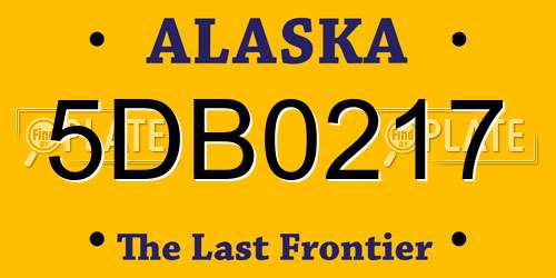 5DB0217 Alaska License Plate