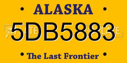5DB5883 Alaska License Plate