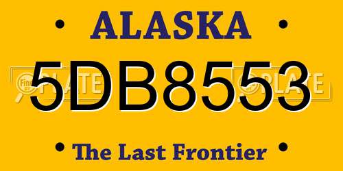 5DB8553 Alaska License Plate