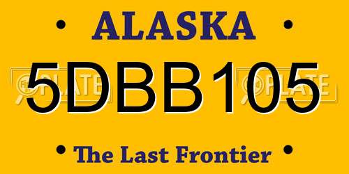 5DBB105 Alaska License Plate
