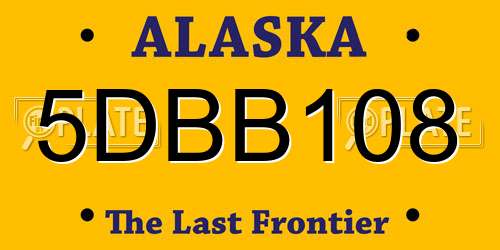 5DBB108 Alaska License Plate