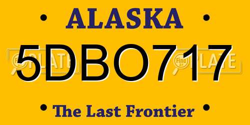 5DBO717 Alaska License Plate