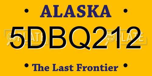 5DBQ212 Alaska License Plate