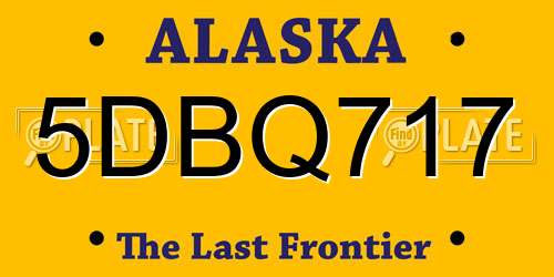 5DBQ717 Alaska License Plate