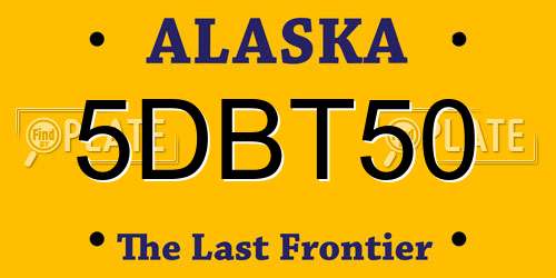 5DBT50 Alaska License Plate