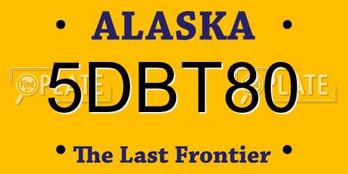 5DBT80 Alaska License Plate