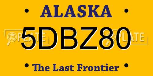 5DBZ80 Alaska License Plate