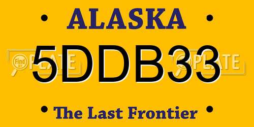 5DDB33 Alaska License Plate