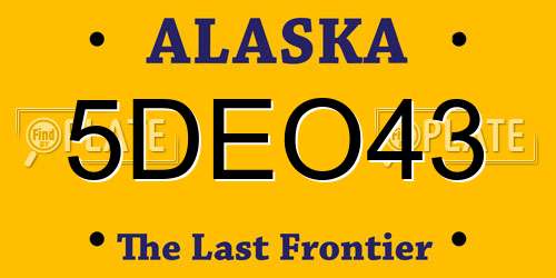 5DEO43 Alaska License Plate