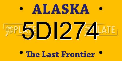5DI274 Alaska License Plate