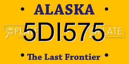 5DI575 Alaska License Plate