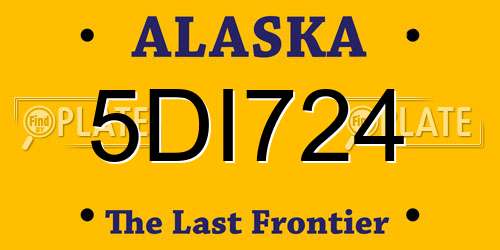 5DI724 Alaska License Plate