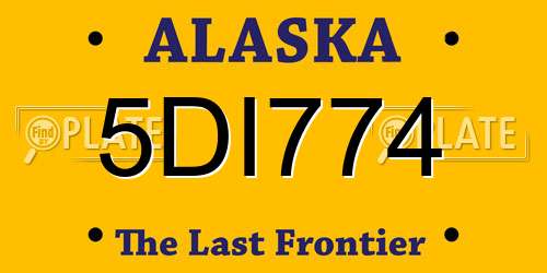 5DI774 Alaska License Plate